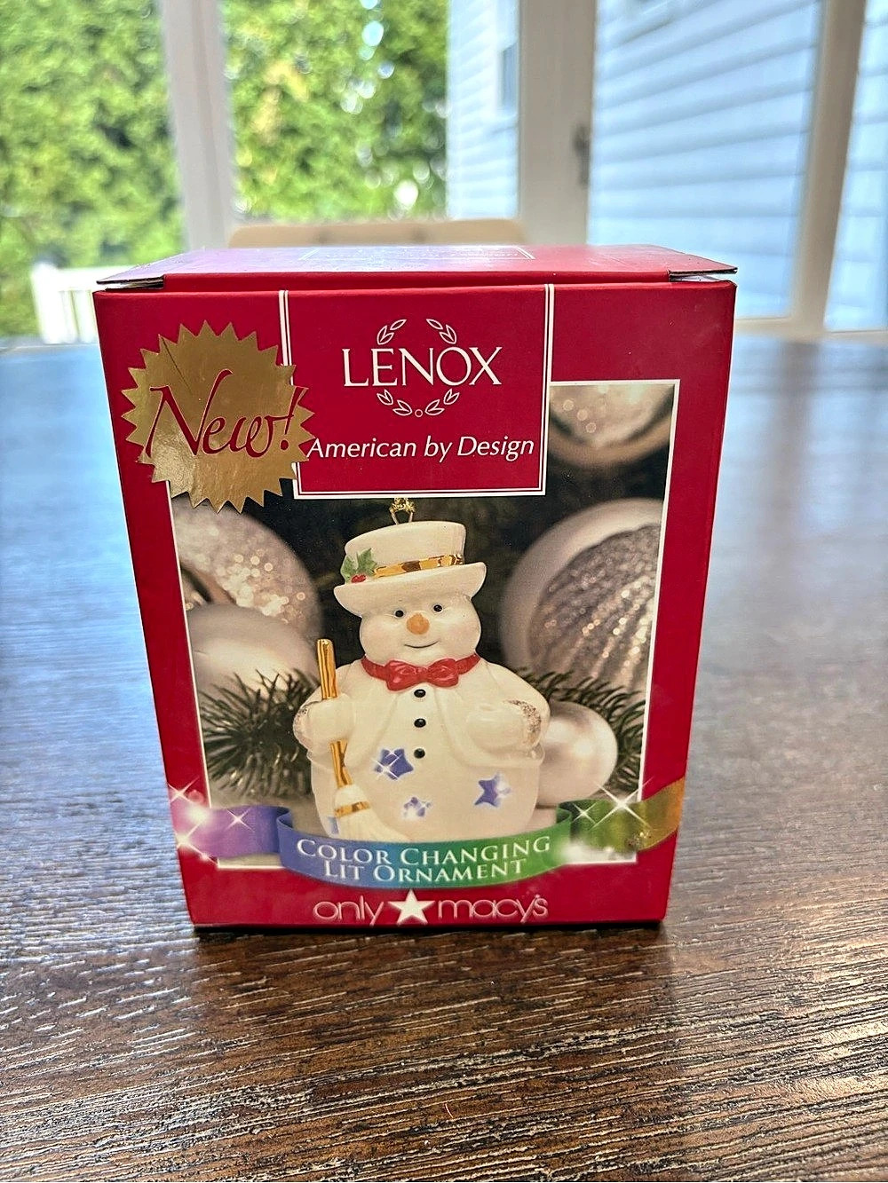 Lenox Color Changing Lit Pierced Snowman Ornament